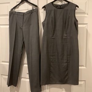 Talbots 3 Piece Suit (Dress 16/Pant 16/Jacket 14). Gray.  Worn Once